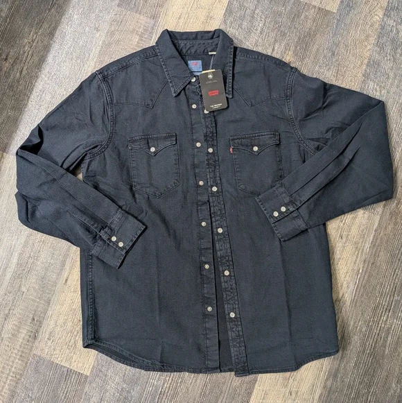 Levi's The Western Long Sleeve Button Shirt Large Mens - Picture 1 of 6